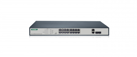 Коммутатор PoE на 16 портов NAVIGARD PM3020FSN-270 V4 (16 PoE 10/100 Мбит, 2 Combo UPLINK 1ГГбит) 