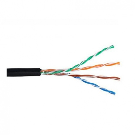 Метры Кабель NETLAN U/UTP 4 пары, Кат.5e (Класс D), 100МГц, одножильный, BC (чистая медь), внешний